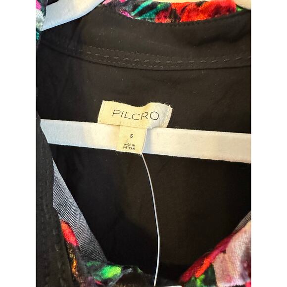 NWT Anthropologie Pilcro The Hadley Whimsigoth Buttondown Floral Velvet Small - Picture 4 of 8